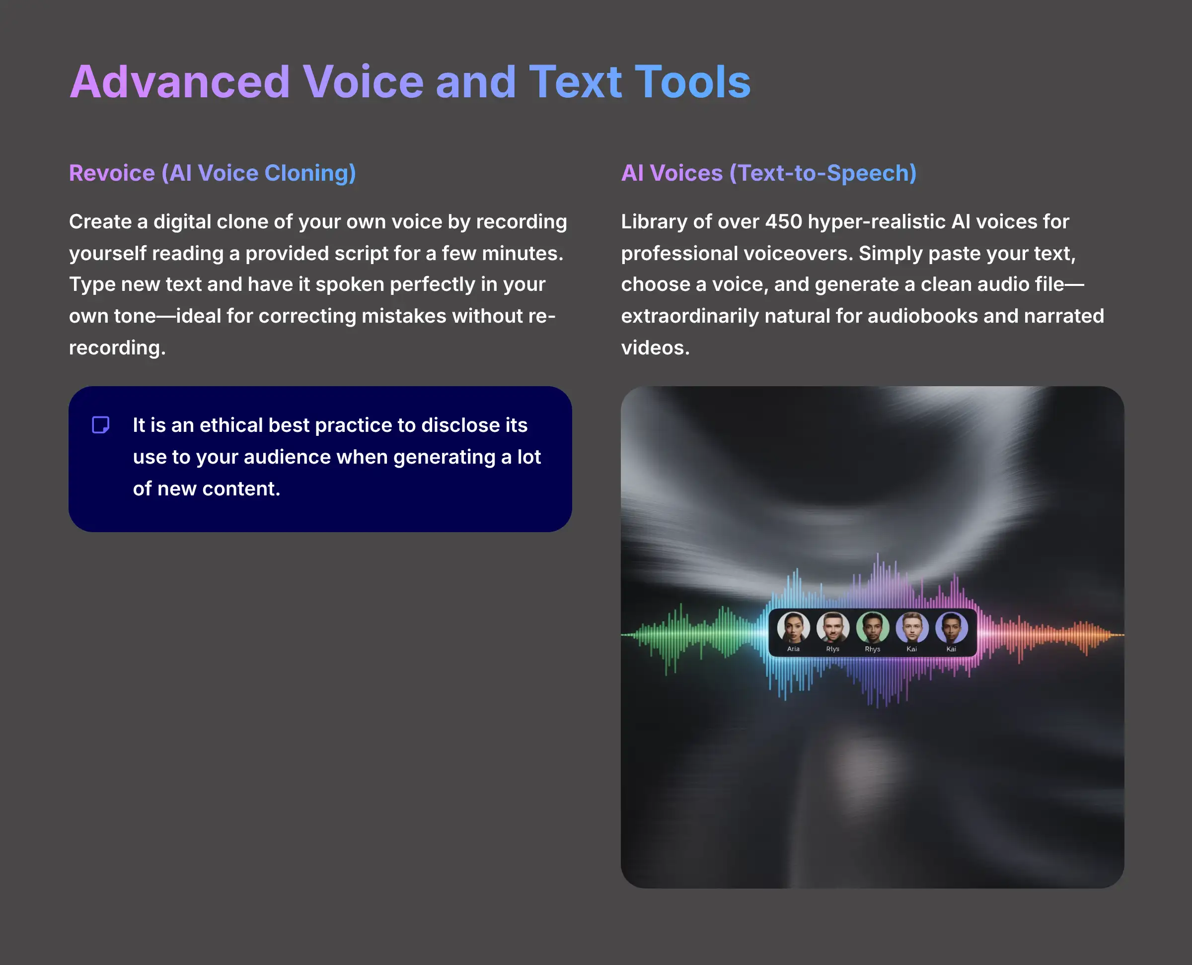 Advanced Voice and Text Tools capabilities